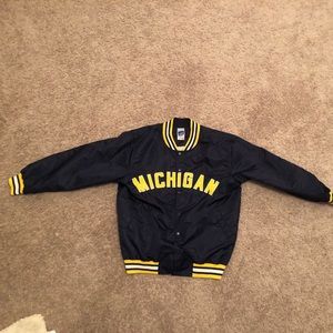 Adidas University of Michigan nylon bomber jacket